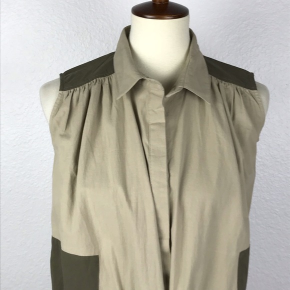 Mo:Vint Color Block Drawstring Shirt Dress D461 - Picture 2 of 8